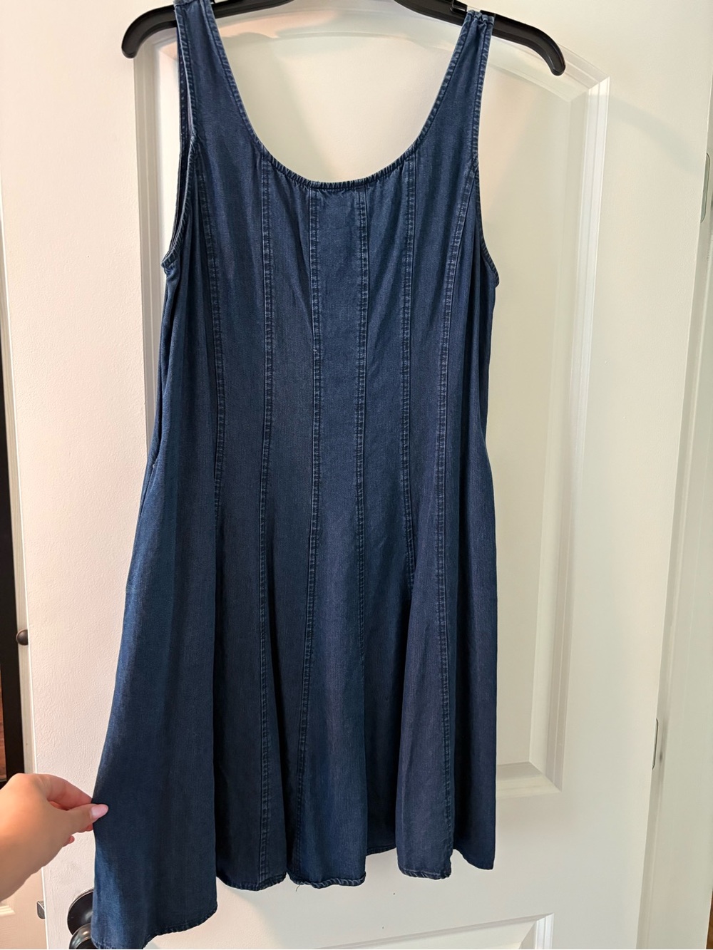 Hayden Navy Smocked Denim Tank